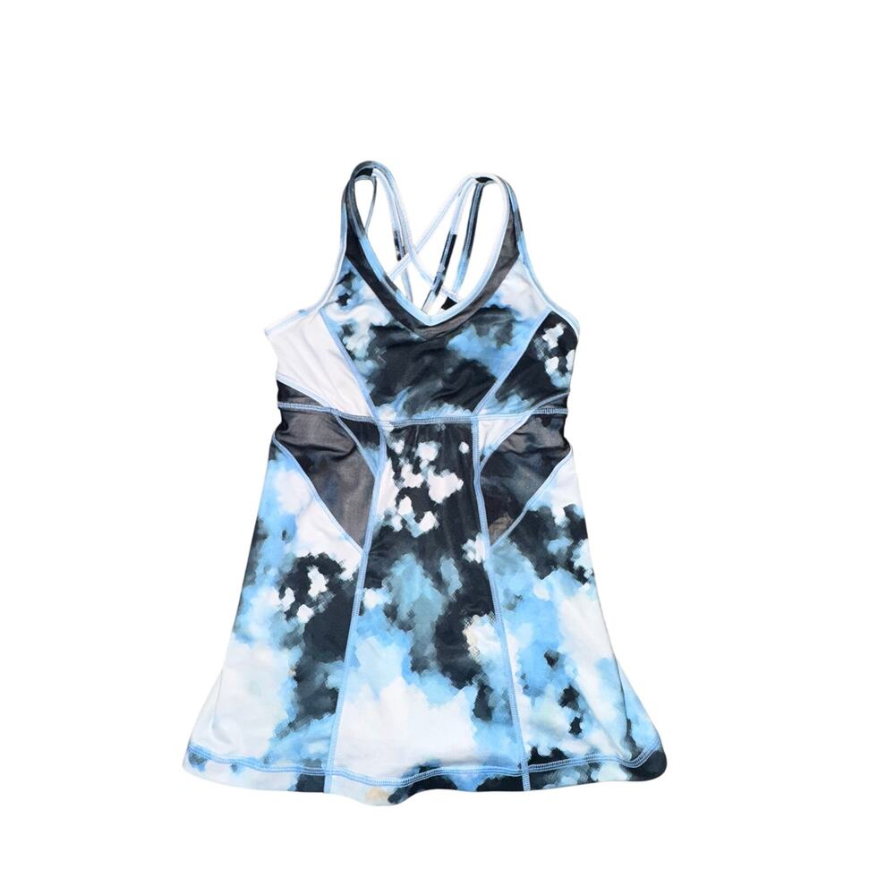 Lululemon Strap It Like It's Hot Tank Women's Size 4 Aquamarine Blooming Pixie